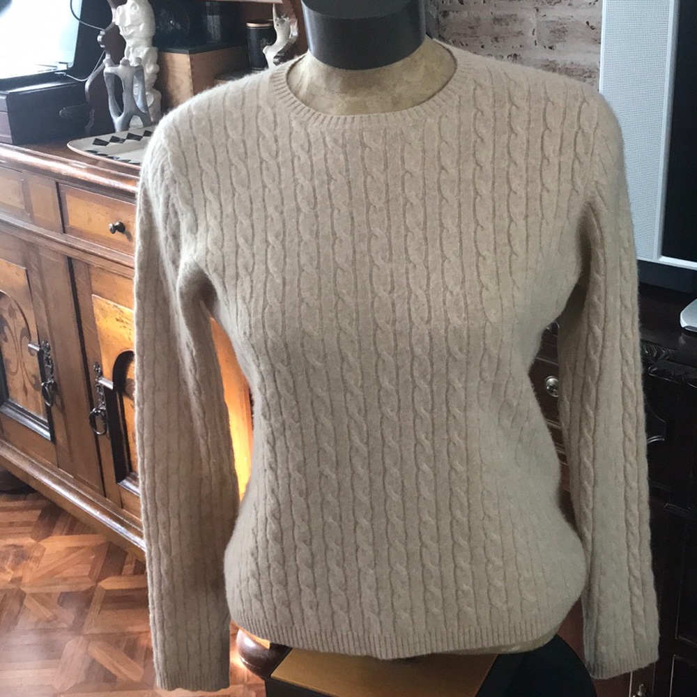 Beige Cashmere Sweater Large